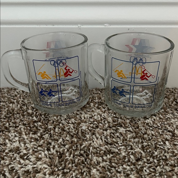 Vintage 1984 McDonalds Los Angeles Olympic Glass Coffee Mug -Set of 2 - Picture 2 of 8